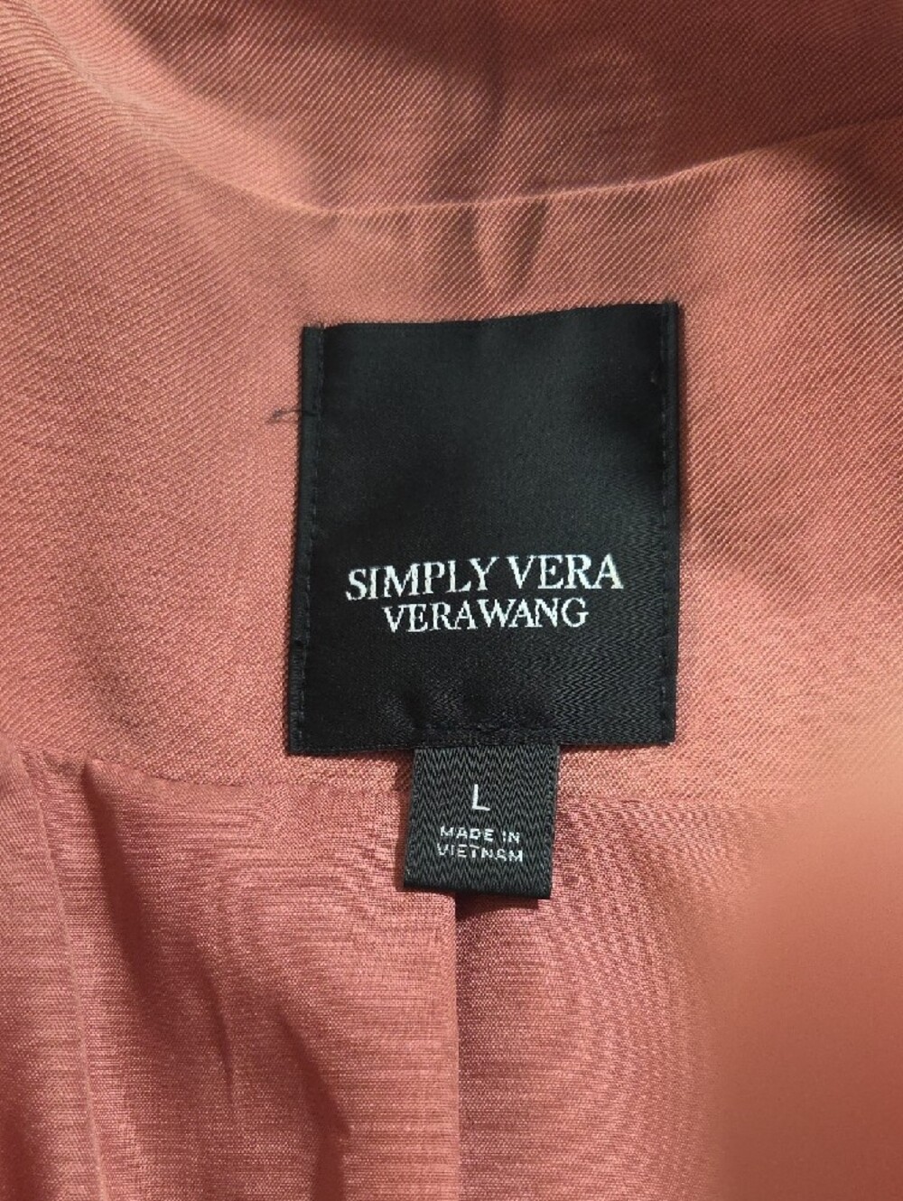 Simply Vera Vera Wang Peach Open-Front Blazer Jacket 3 Quarter Sleeve Office - Picture 7 of 16